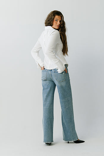 Brecklyn Mid Rise Straight Leg Jeans