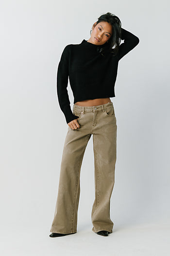 Brenda Mid Rise Floral Wide Leg Jeans