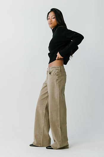 Brenda Mid Rise Floral Wide Leg Jeans