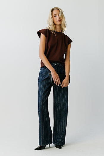 Vinnie Muscle Tee in Red-Brown