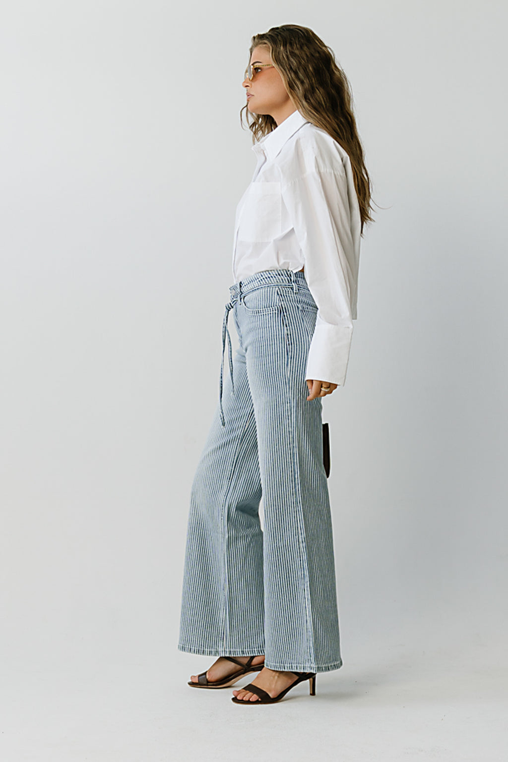 Abigail Striped Wide Leg Jeans
