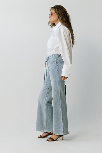 Abigail Striped Wide Leg Jeans