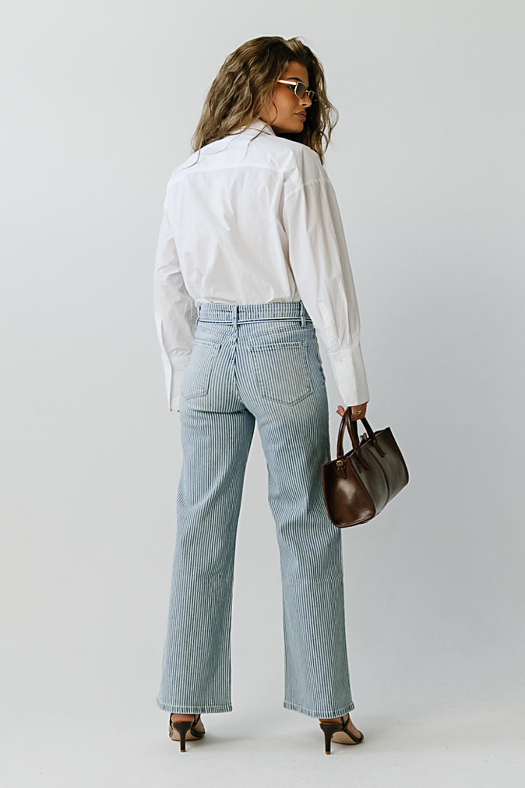 Abigail Striped Wide Leg Jeans