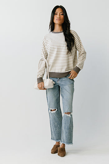 Mckenna Striped Sweater in Tan