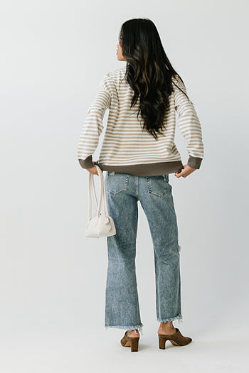 Mckenna Striped Sweater in Tan