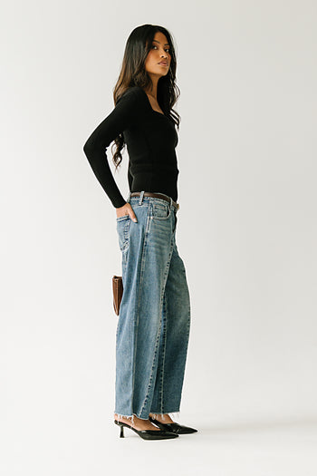 Ruthie Ribbed Sweater in Black