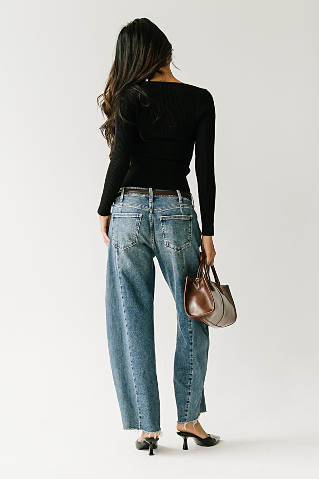 Ruthie Ribbed Sweater in Black