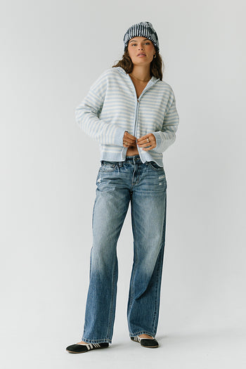 Davis Knit Jacket in Light Blue