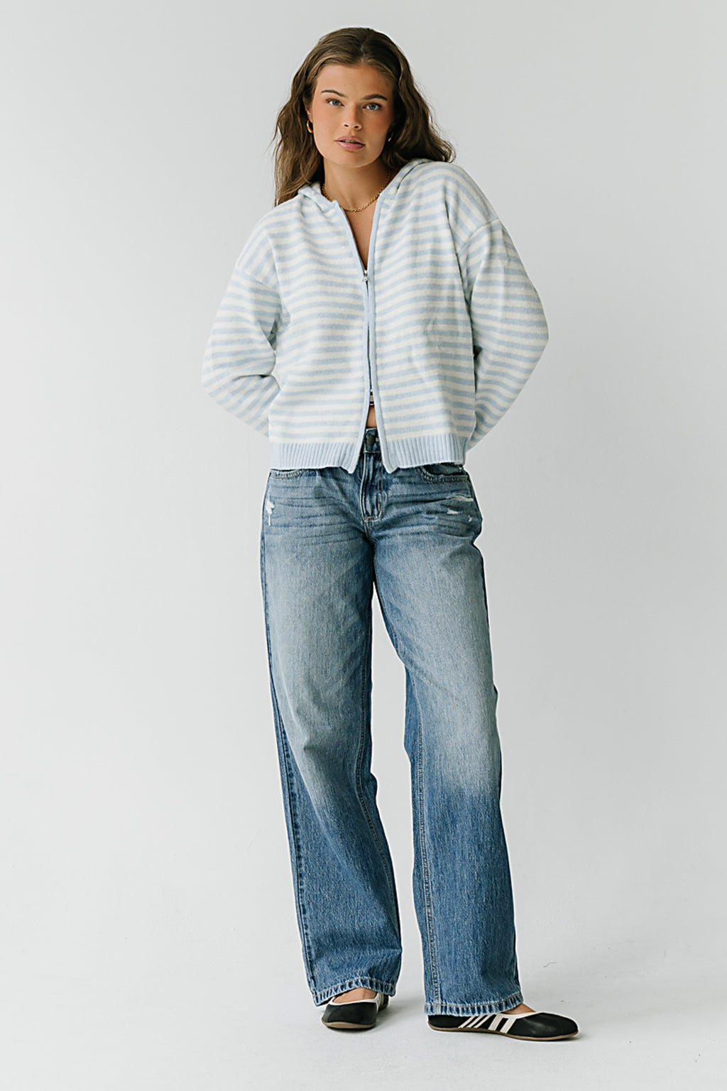 Davis Knit Jacket in Light Blue