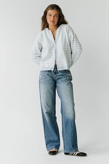 Davis Knit Jacket in Light Blue