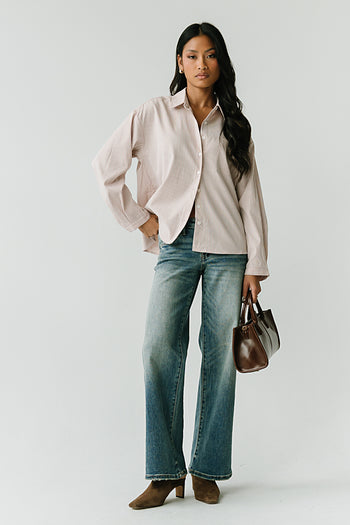 Ruth Striped Button Up in Pink