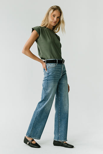 Ava High Rise Straight Leg Jeans