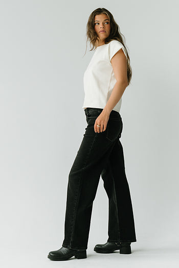 Marshall Straight Leg Jeans in Washed Black