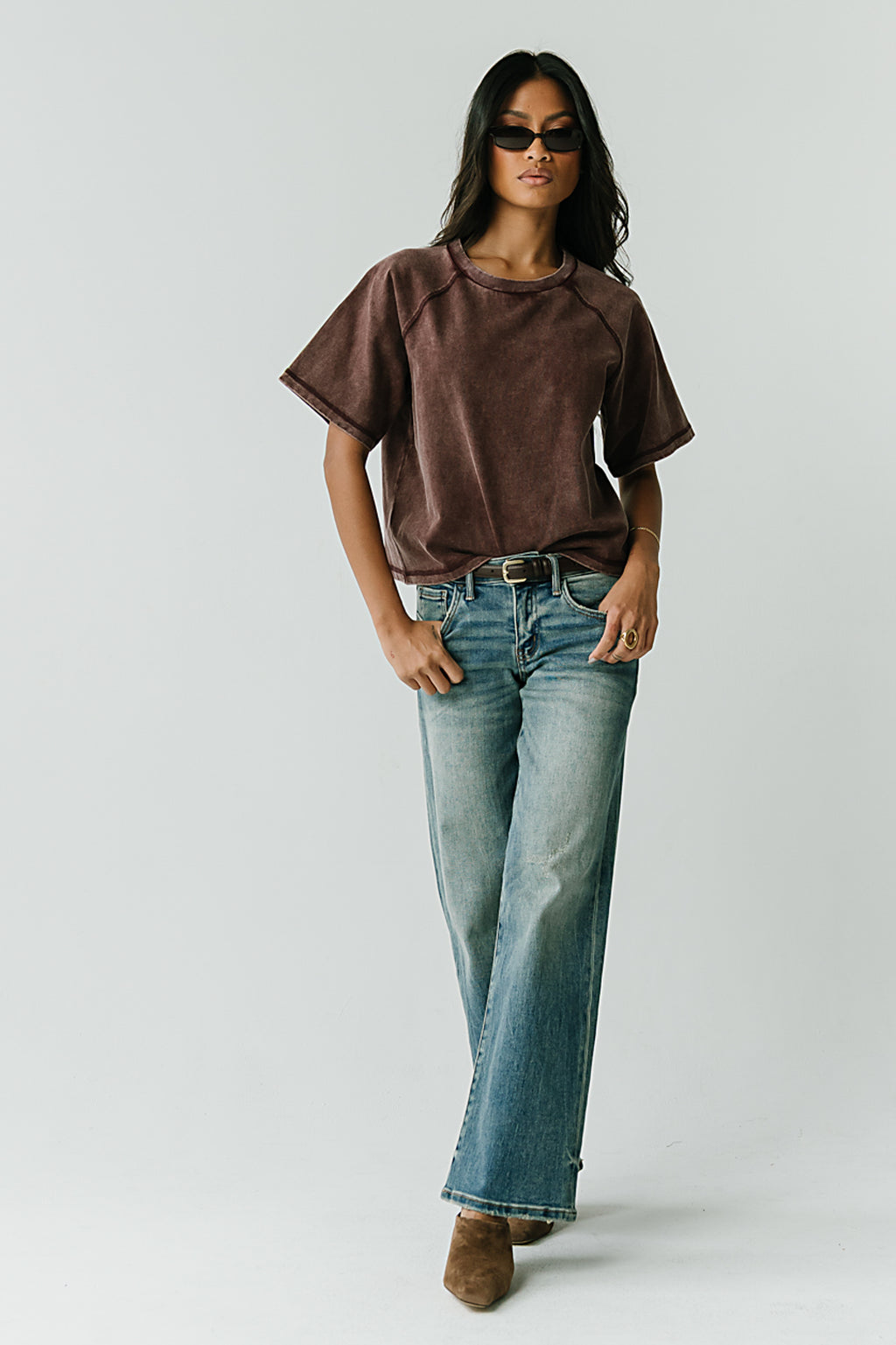 Sophie Raglan Top in Burgundy