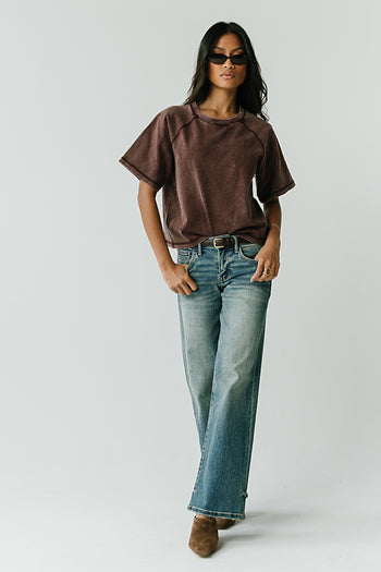 Sophie Raglan Top in Burgundy
