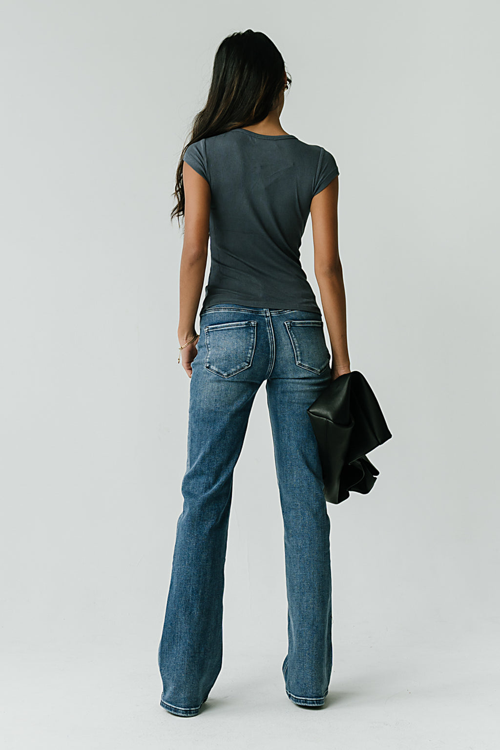 Tiffany Ribbed Tee in Blue