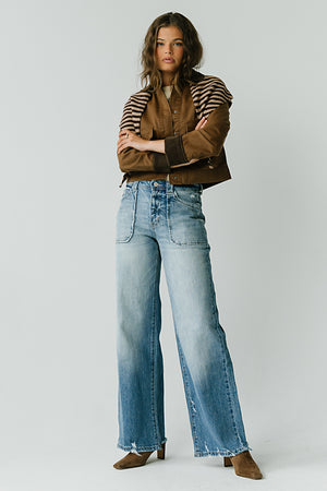 Krue Contrast Jacket in Brown