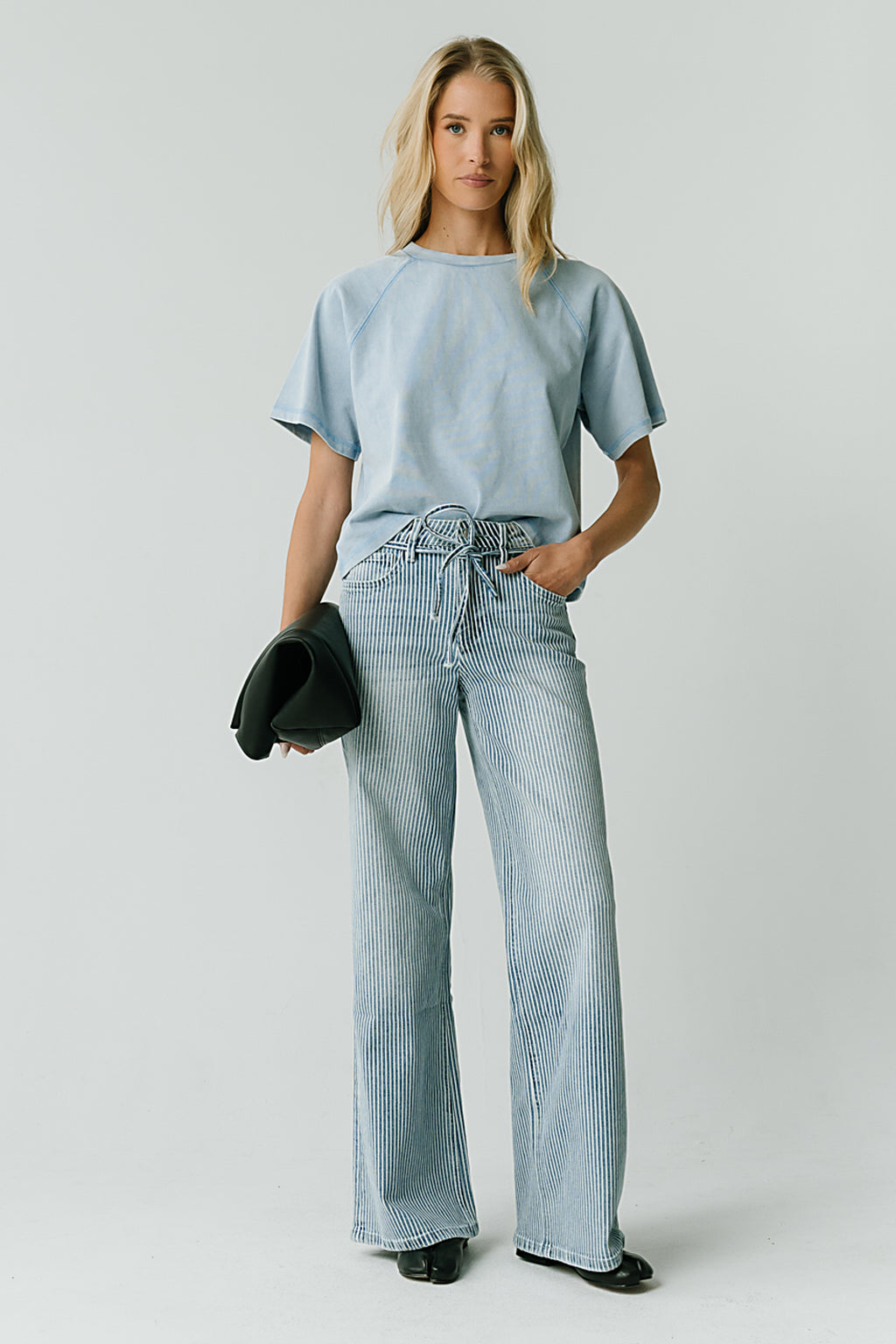 Abigail Striped Wide Leg Jeans