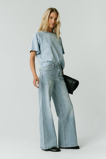 Abigail Striped Wide Leg Jeans