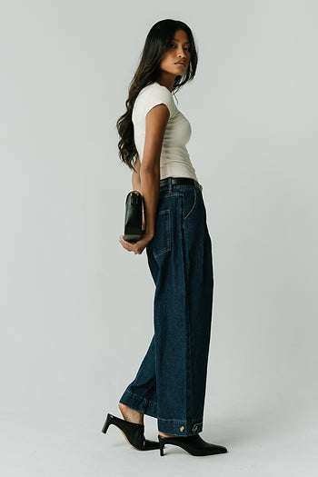 Tiffany Ribbed Tee in Bone