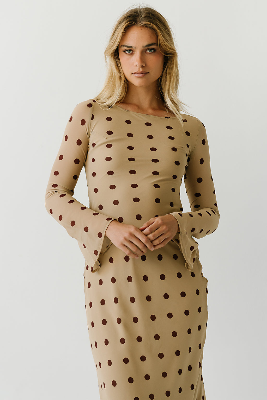 Jacee Polka Dot Maxi Dress