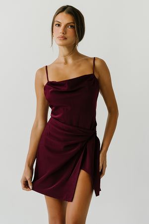 Marceline Mini Dress in Plum