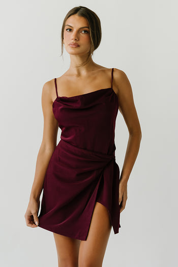 Marceline Mini Dress in Plum