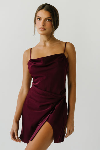 Marceline Mini Dress in Plum