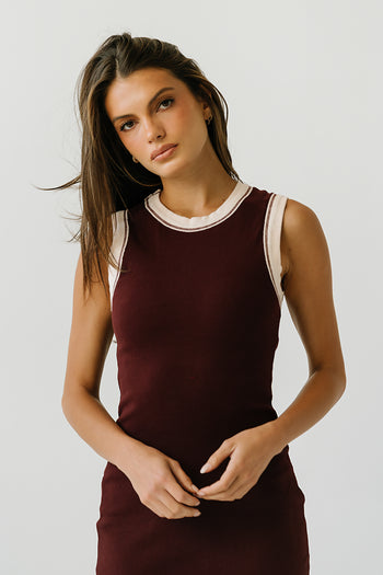 Taylor Tank Maxi Dress in Burgundy