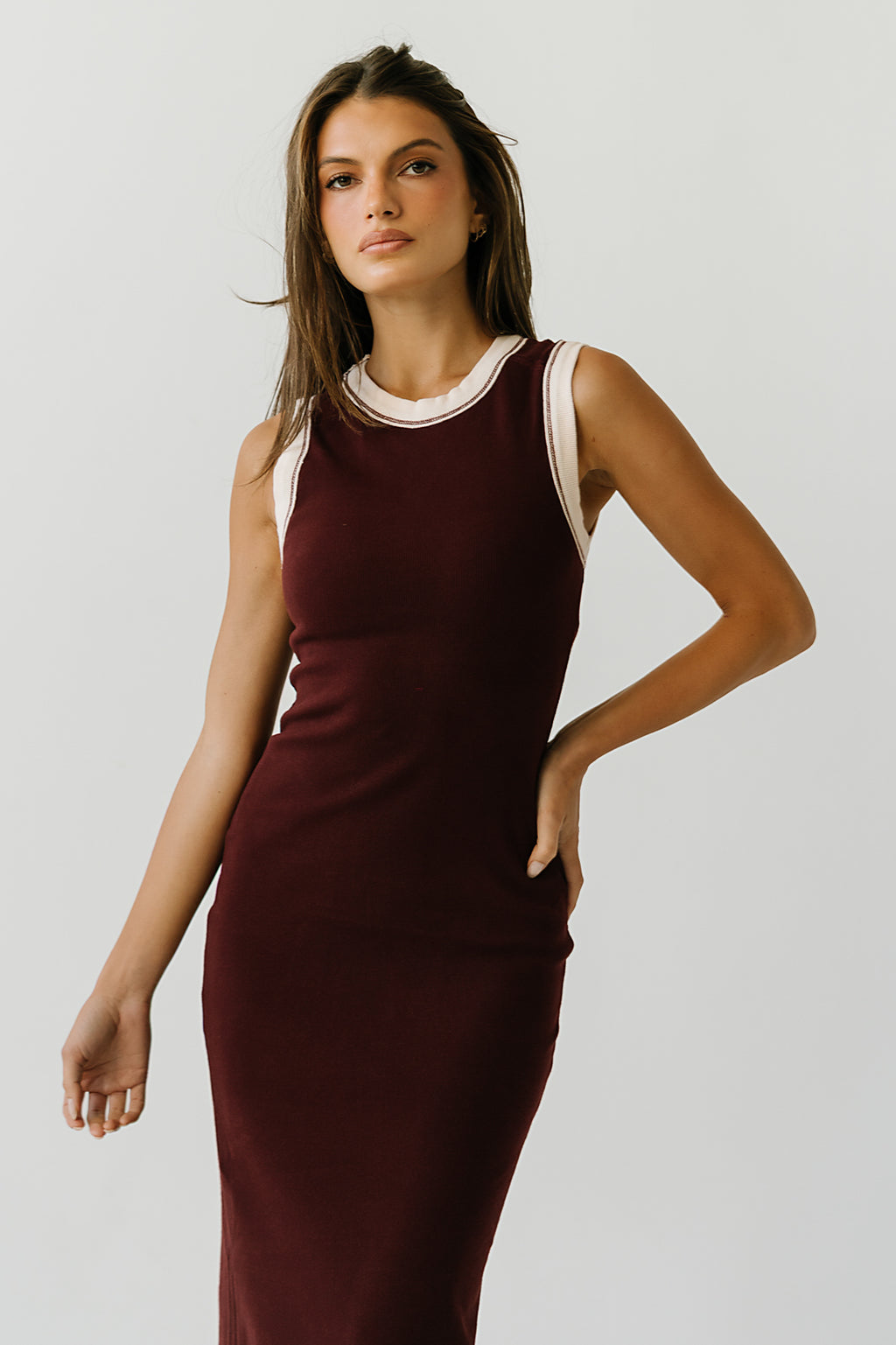 Taylor Tank Maxi Dress in Burgundy
