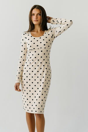 Adelynn Polka Dot Midi Dress
