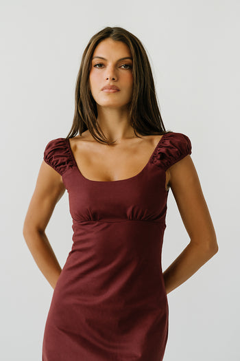 Mika Maxi Dress in Red-Brown