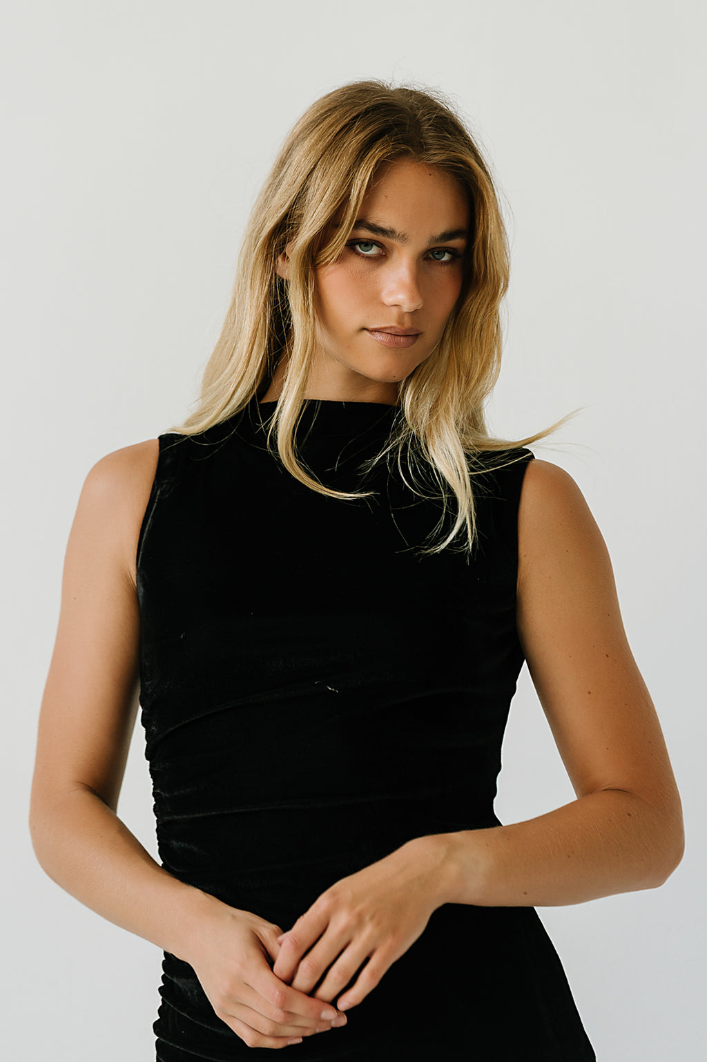 Regina Velvet Maxi Dress in Black