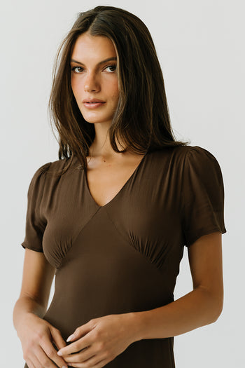Lana Maxi Dress in Brown