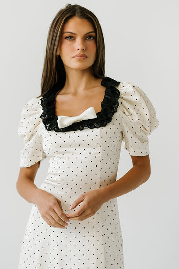 Mckinley Polka Dot Maxi Dress in Cream
