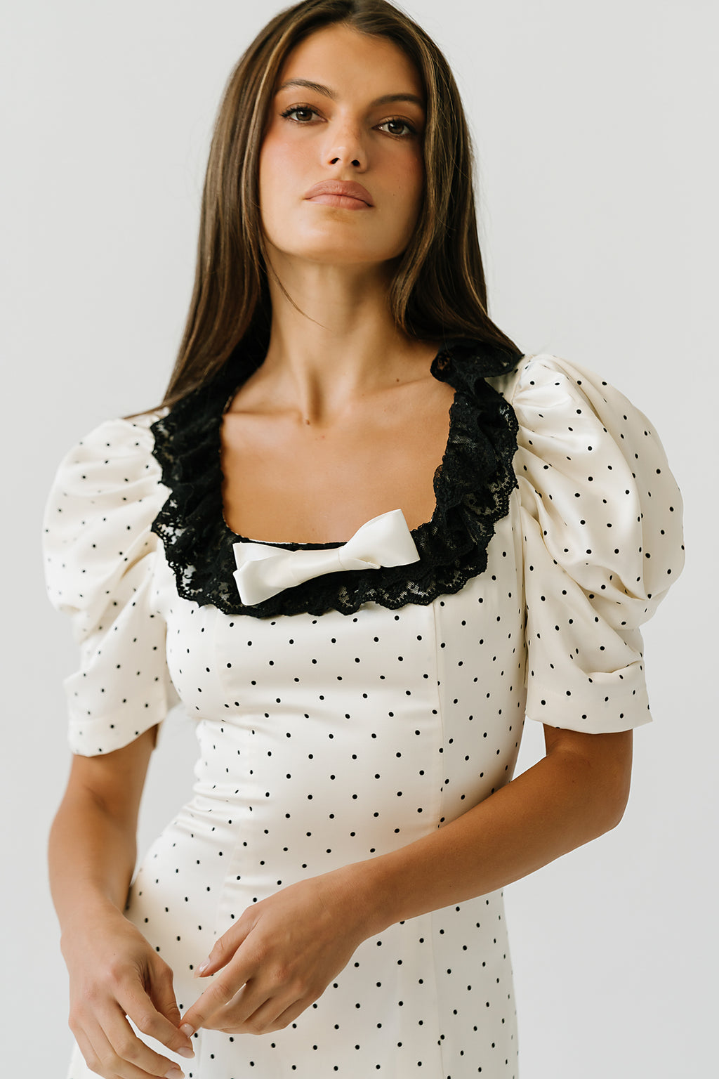 Mckinley Polka Dot Maxi Dress in Cream
