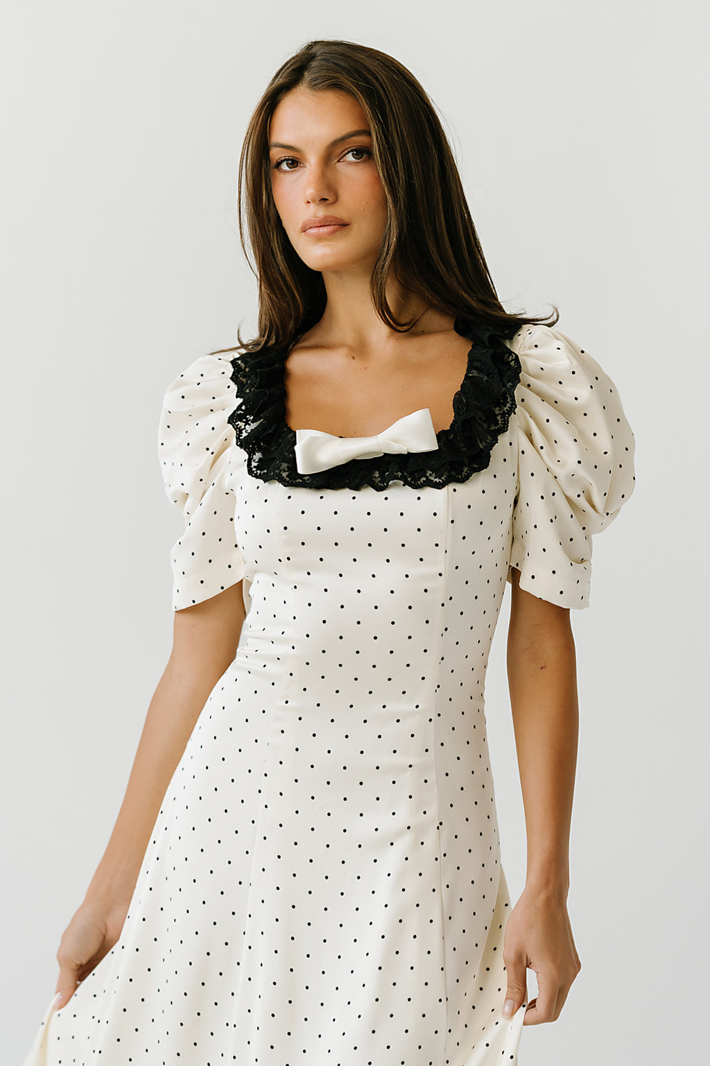 Mckinley Polka Dot Maxi Dress in Cream