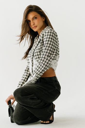 Winnie Gingham Cropped Blazer