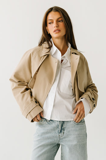 Elena Cropped Bubble Trench Jacket