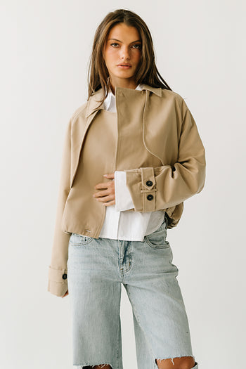 Elena Cropped Bubble Trench Jacket