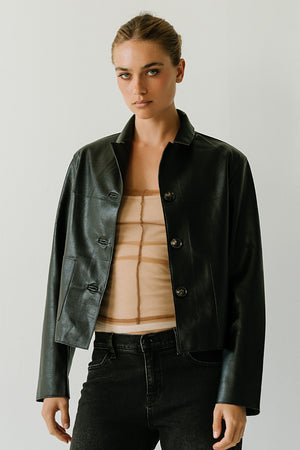 Amoura Leather Jacket in Black