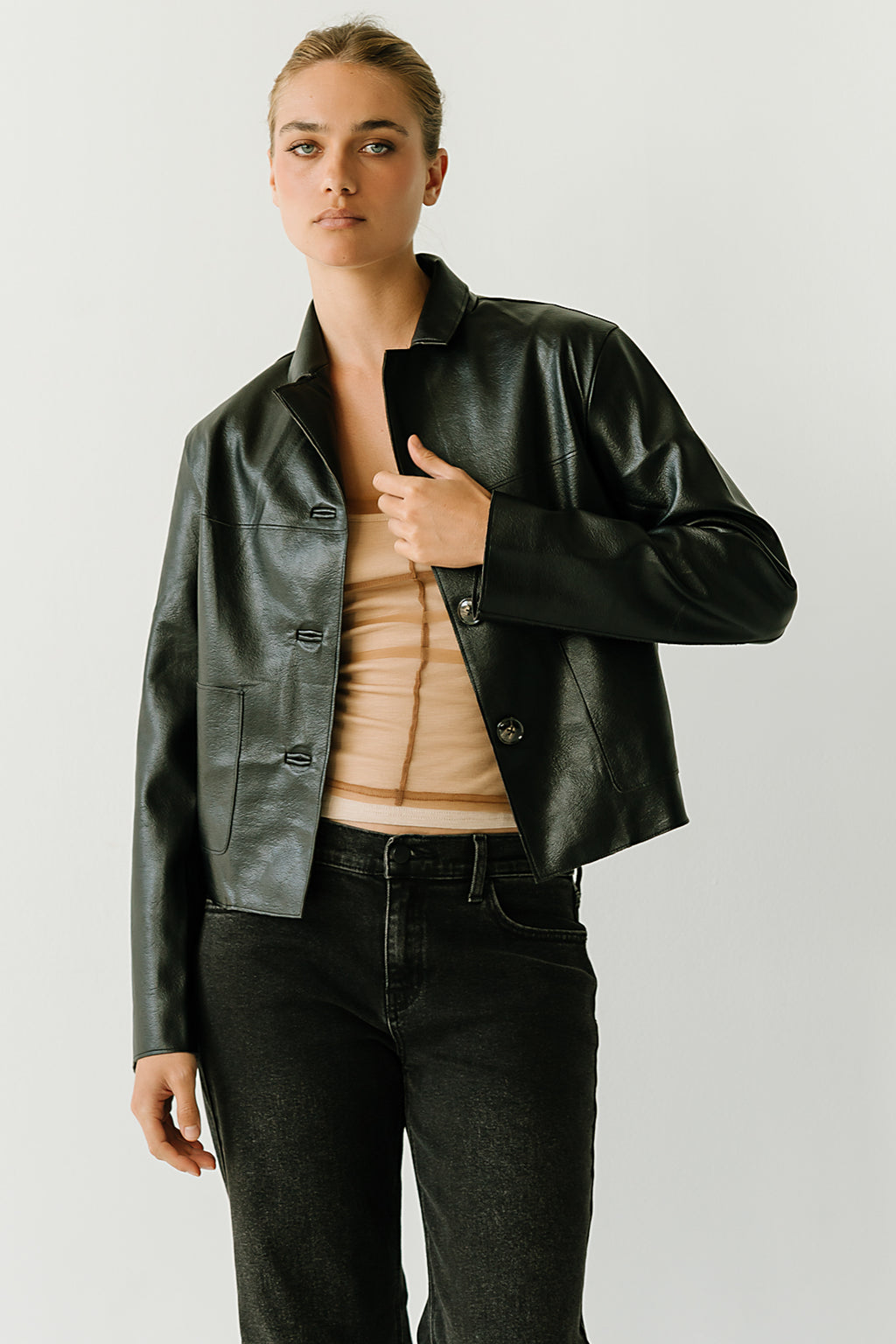 Amoura Leather Jacket in Black