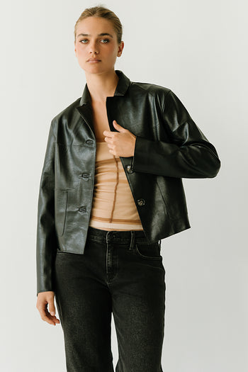 Amoura Leather Jacket in Black