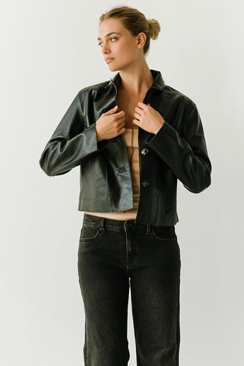Amoura Leather Jacket in Black