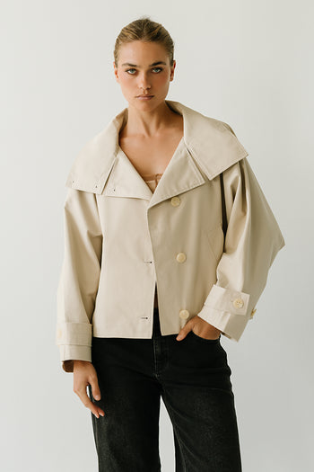 Marlowe Trench Jacket in Tan