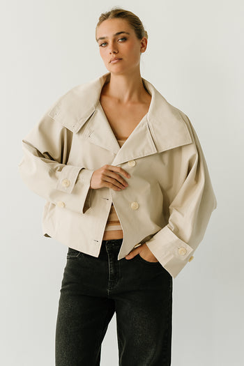 Marlowe Trench Jacket in Tan