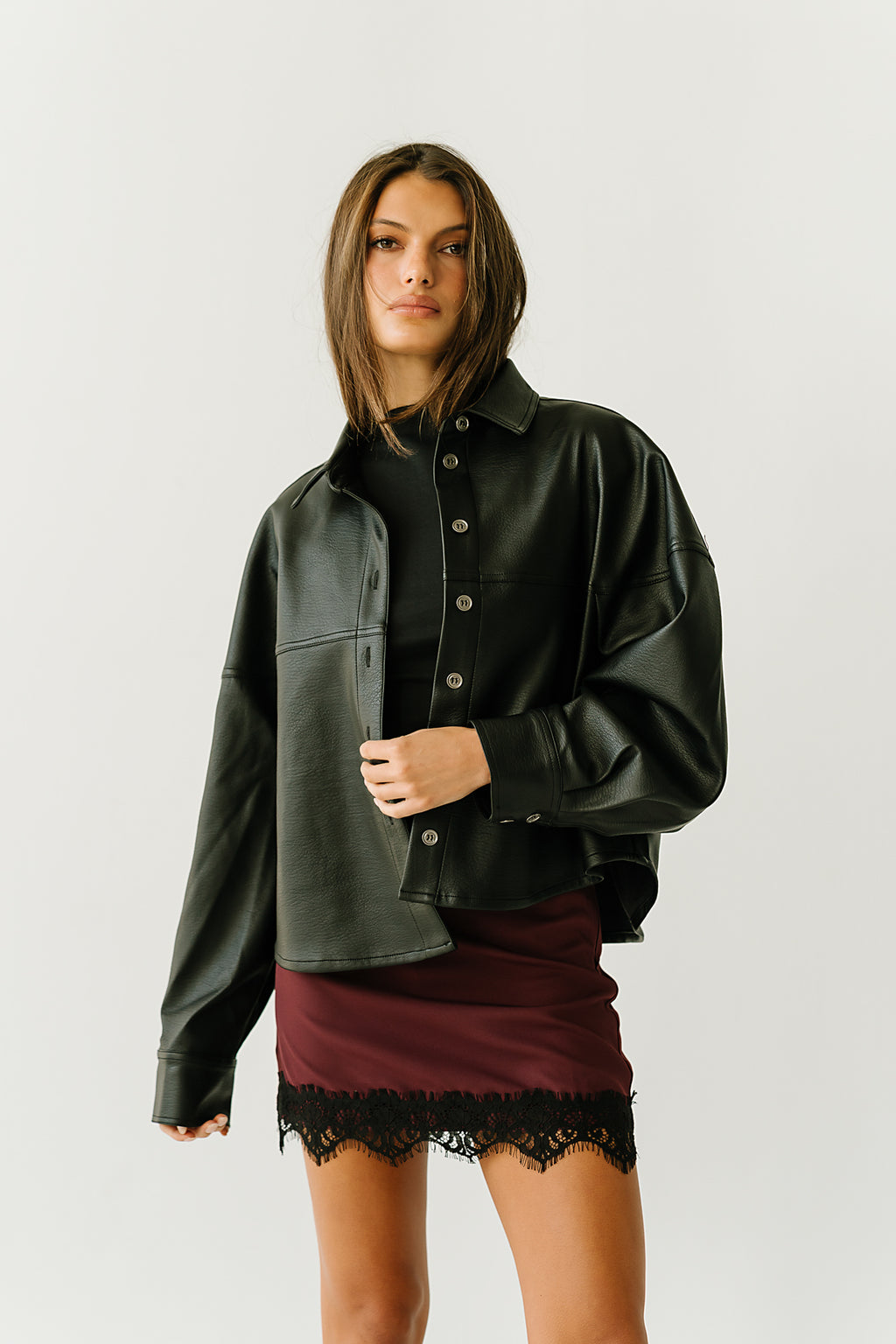 Aniyah Mini Skirt in Plum