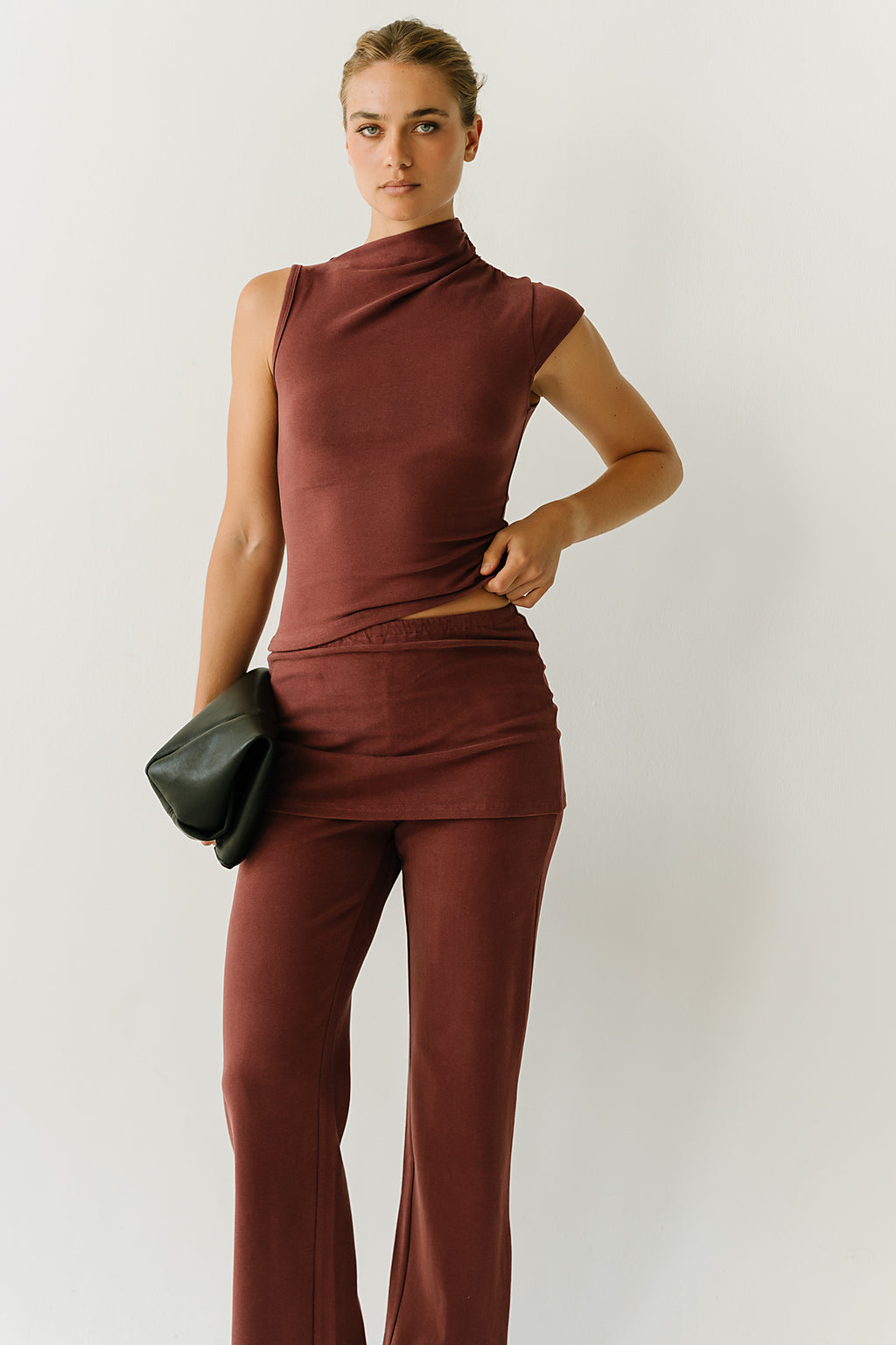 Renata Asymmetrical Top in Plum