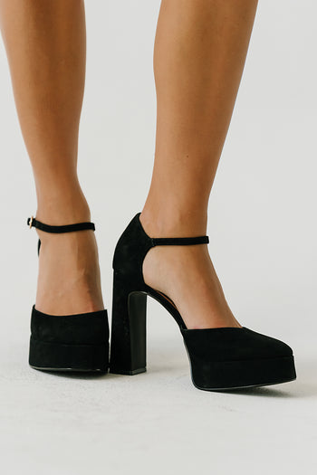 Steve Madden Lexie Suede Platform Heel in Black