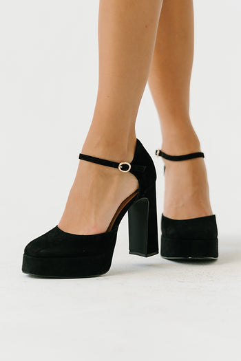 Steve Madden Lexie Suede Platform Heel in Black